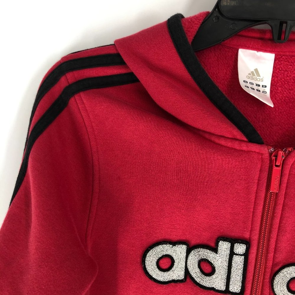 Adidas Womens Retro Full Zip 3 Stripe Logo Hoodie - Picture 4 of 7